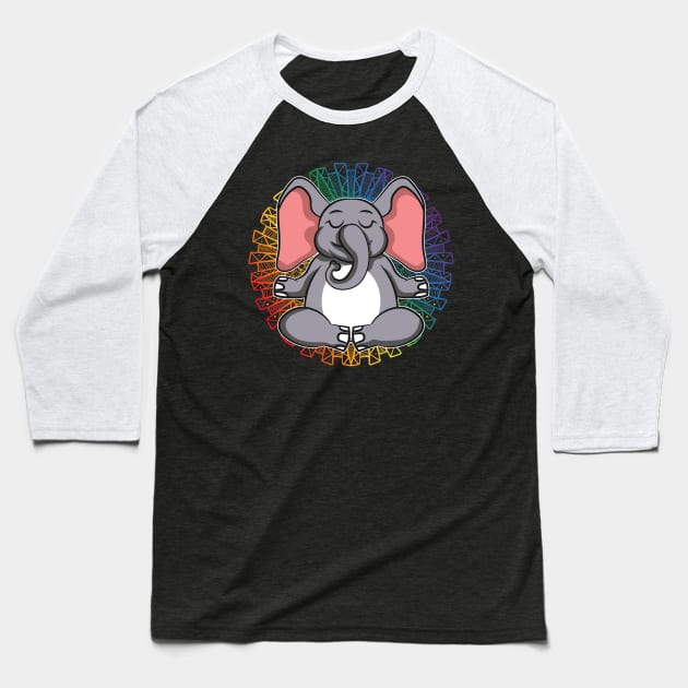 Kawaii Elephant Africa Safari Baseball T-Shirt by QQdesigns